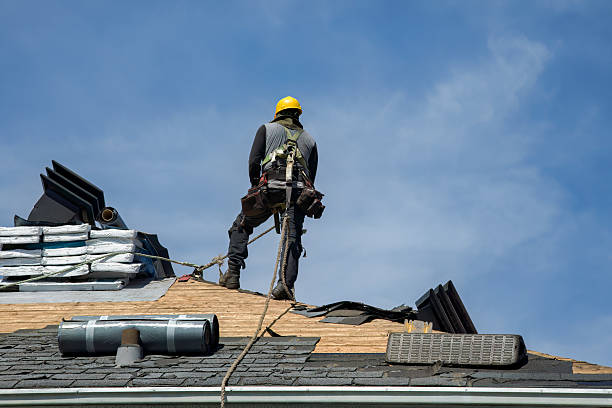 Professional Gutter Installation technician working in Le Claire, IA
